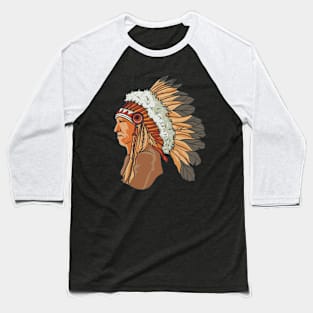 Native American Man Baseball T-Shirt